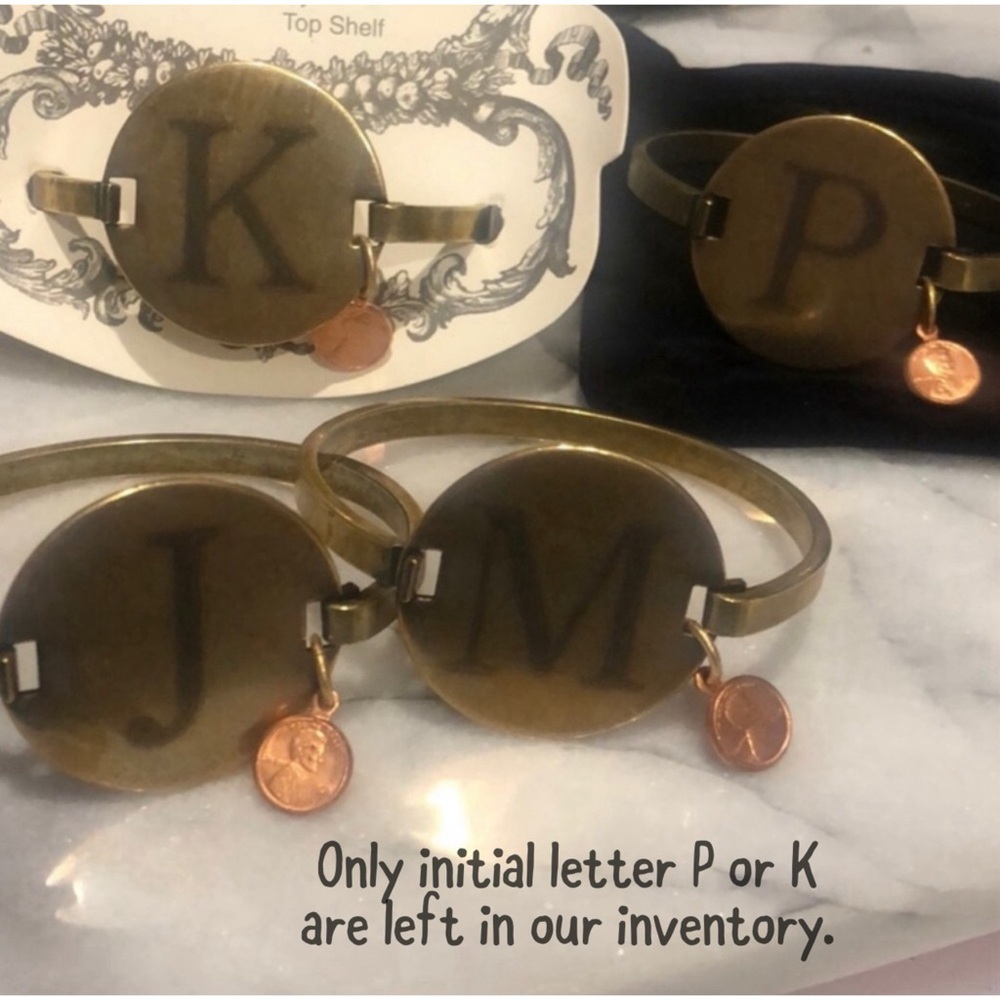 Initial Monogram P or K Lucky Penny Bracelet-NWT
